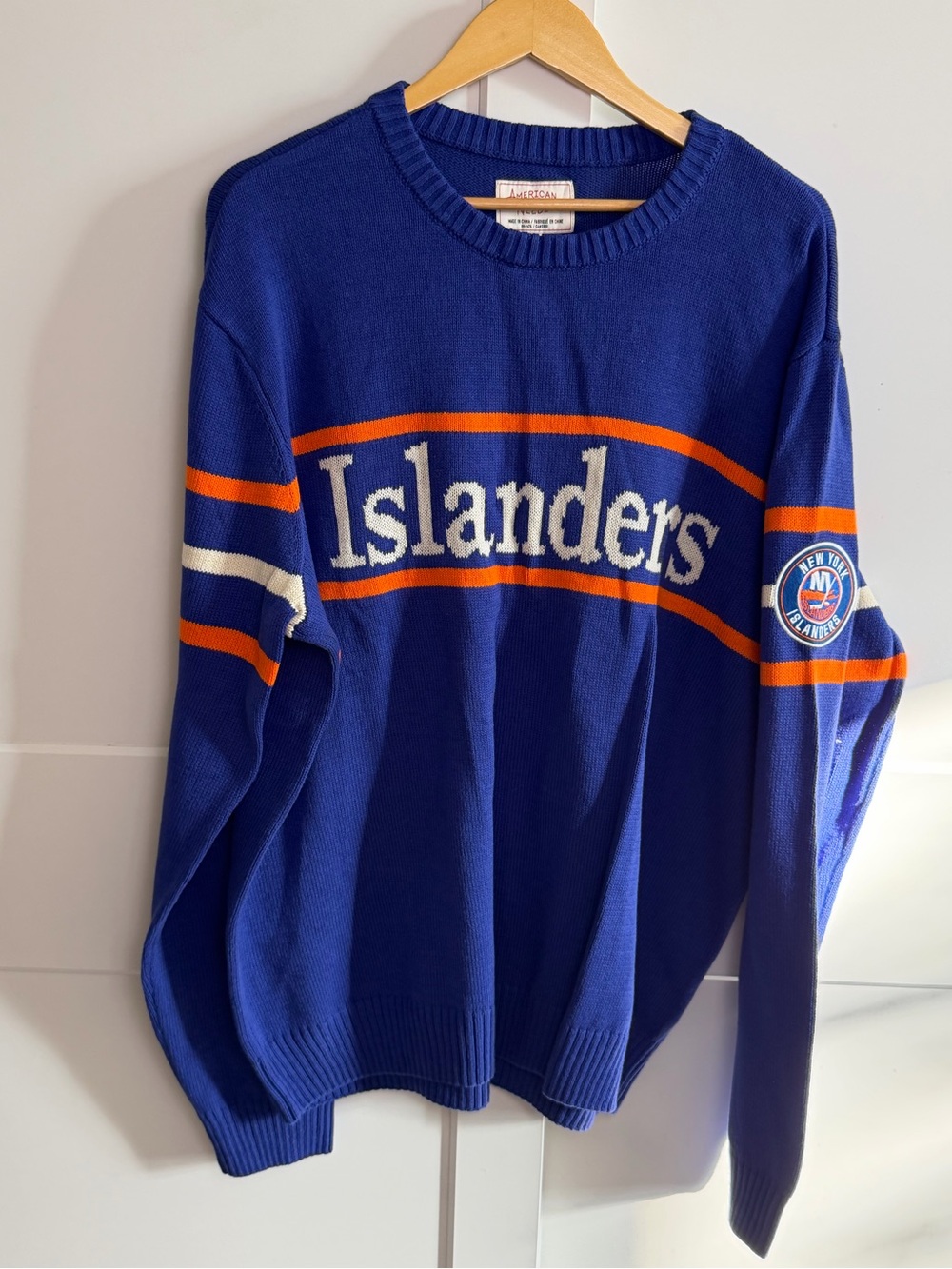 American Needle NY Islanders NHL Knit Sweater 2XL 28” P2P Retro Hockey